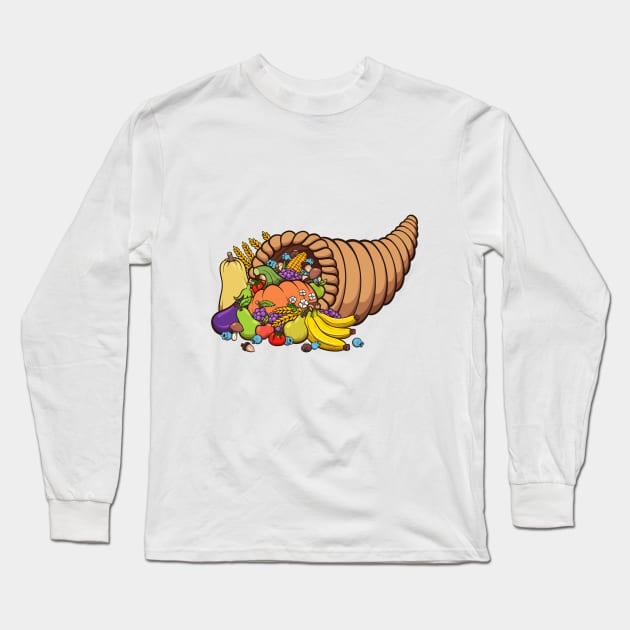 Thanksgiving Cornucopia Long Sleeve T-Shirt by TheMaskedTooner